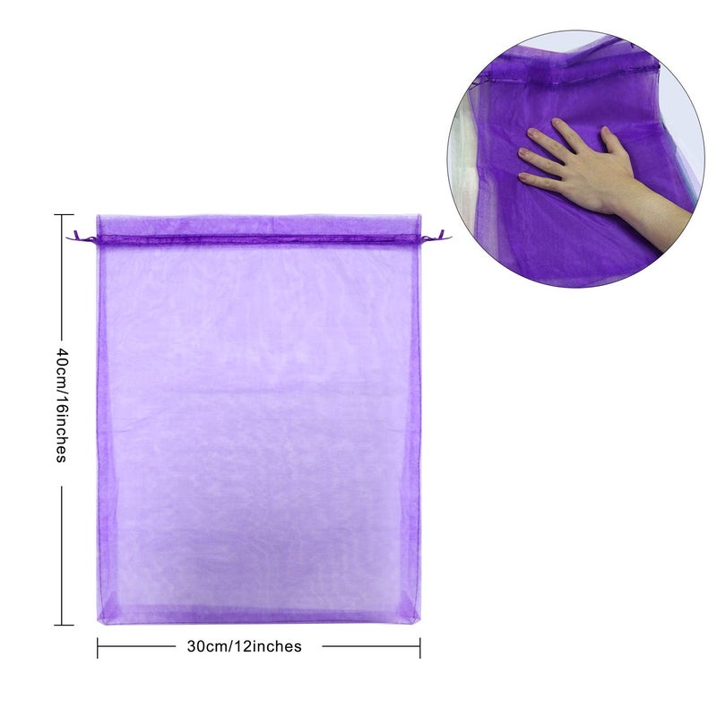 SumDirect Extra Large Organza Bags - 100Pcs12x16 Inches Mixed Color Organza Gift Bags with Drawstring, Jewelry Pouches for Wedding Party Christmas Favor - Image 2